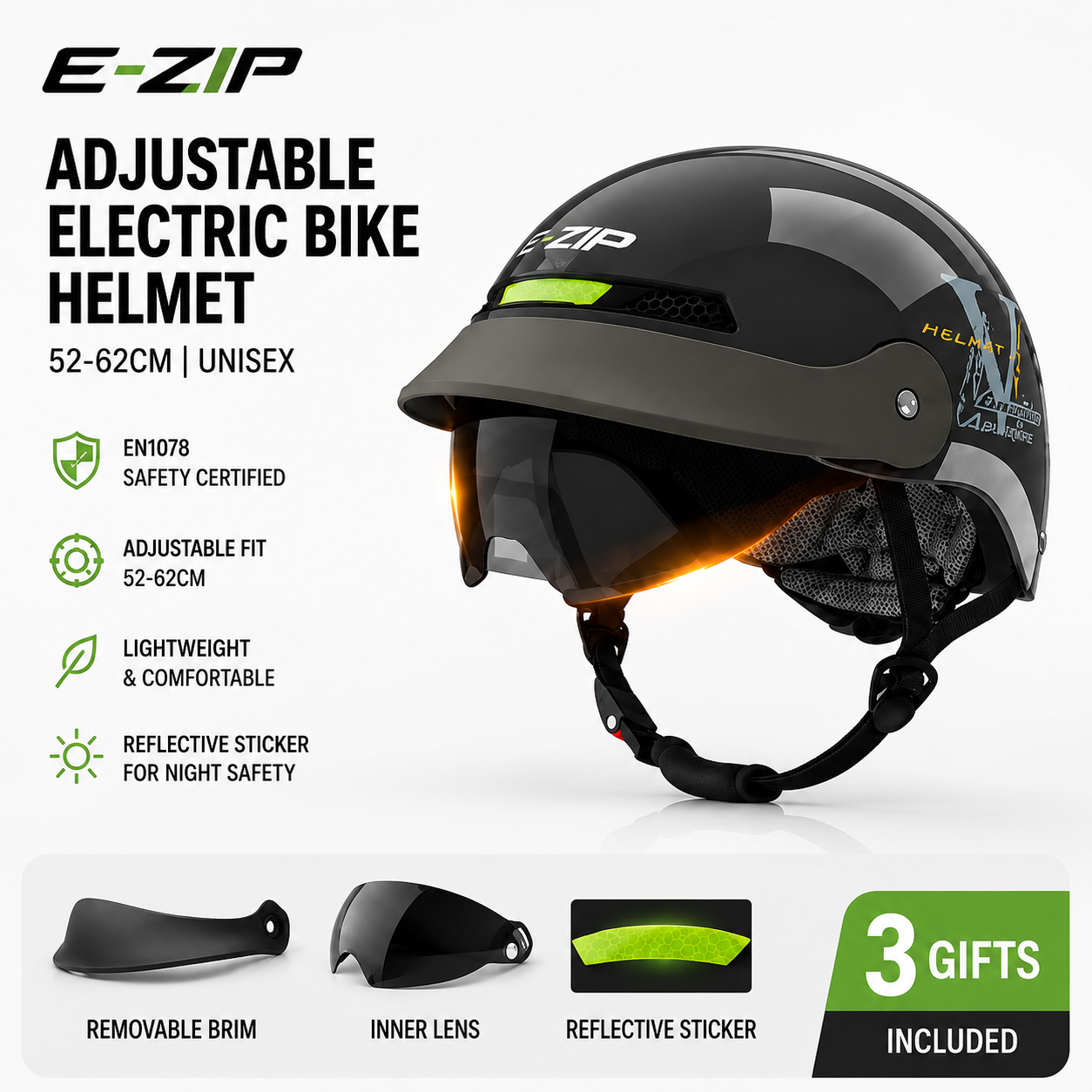 eBike Helmets for Men Women  Electric Vehicles Summer Helmets Sun Protection Adjustable Head Circumference casco moto