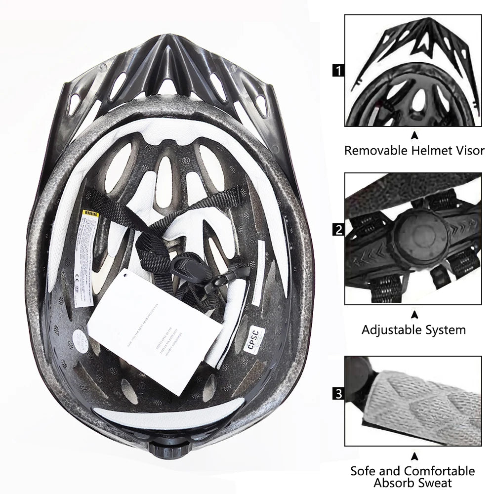 Cycling Helmet Comfort Lining Lightweight Hollow Riding Safety Cap Head Protection Bicycle MTB Helmets Men Women Bike Helmet